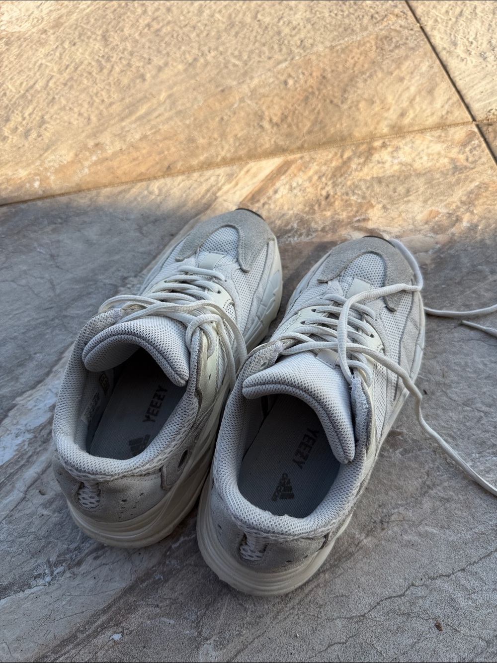 Yeezy Off-White/Cream Low-Top Sneakers
